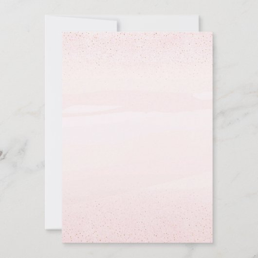 ピンクボウウォーター色1st誕生日 招待状 (裏面)