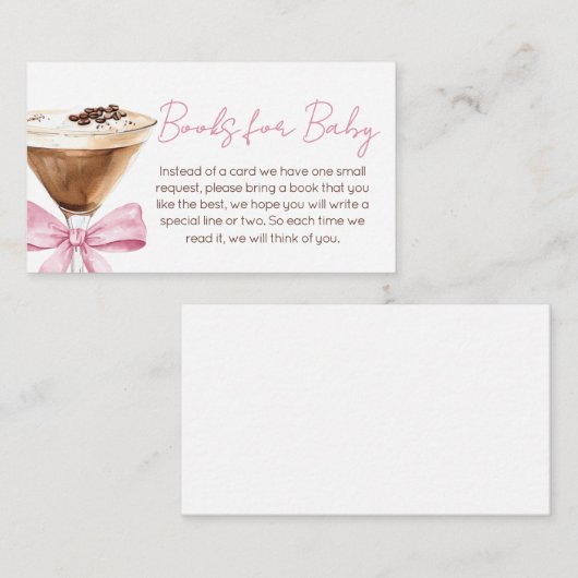 ピンクボウエスプレッソマルティーニブックスベビー エンクロージャーカード (正面/裏面)