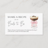ピンクボウエスプレッソマルティーニブライダルシャワーレシピ エンクロージャーカード (正面)