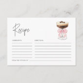 ピンクボウエスプレッソマルティーニブライダルシャワーレシピ エンクロージャーカード (正面)