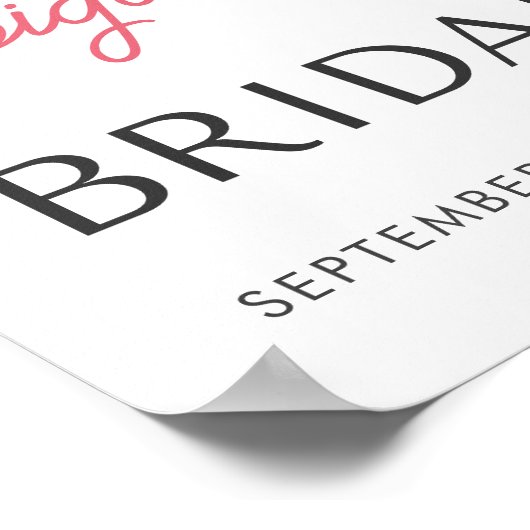 ピンクボウエスプレッソマルティーニブライダルシャワー- 18x24 ポスター (角)