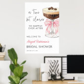 ピンクボウエスプレッソマルティーニブライダルシャワー- 24x36 ポスター (ホームオフィス)