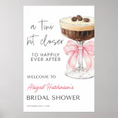 ピンクボウエスプレッソマルティーニブライダルシャワー- 24x36 ポスター (正面)