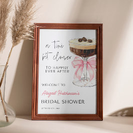 ピンクボウエスプレッソマルティーニブライダルシャワー- 24x36 ポスター