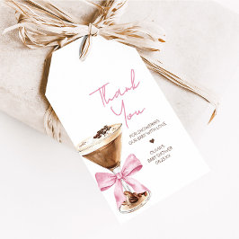 ピンクボウエスプレッソマルティーニベイビーシャワーメッセージカード ギフトタグ