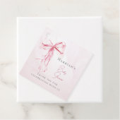 ピンクボウエレガントウォーター色ガールベビーシャワー フェイバータグ (インサイチュ)