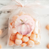 ピンクボウエレガントカボチャありがとうステッカー ラウンドシール