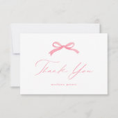 ピンクボウエレガントガールズベビーシャワー サンキューカード (正面)