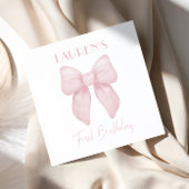 ピンクボウエレガントガールファースト誕生日 スタンダードカクテルナプキン