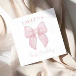ピンクボウエレガントガールファースト誕生日 スタンダードカクテルナプキン