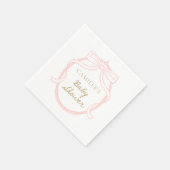 ピンクボウエレガントガールベビーシャワー スタンダードカクテルナプキン (角)