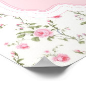 ピンクボウエレガントガール赤ちゃんシャワーへようこそ ポスター (角)