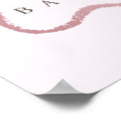 ピンクボウエレガントガール赤ちゃんシャワー歓迎サイン ポスター (角)