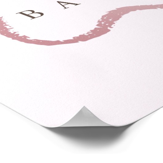 ピンクボウエレガントガール赤ちゃんシャワー歓迎サイン ポスター (角)