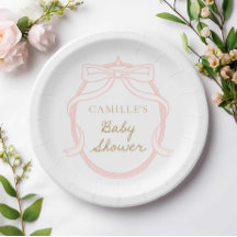 ピンクボウエレガントガール赤ちゃんシャワー