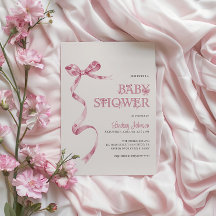 ピンクボウエレガントガール赤ちゃんシャワー