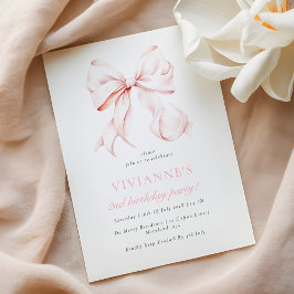 ピンクボウエレガントガール2nd誕生日 招待状