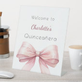 ピンクボウエレガントキンセアニェラ歓迎 台座サイン (インサイチュ)