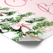 ピンクボウエレガントクリスマスツリーチリバー ポスター (角)