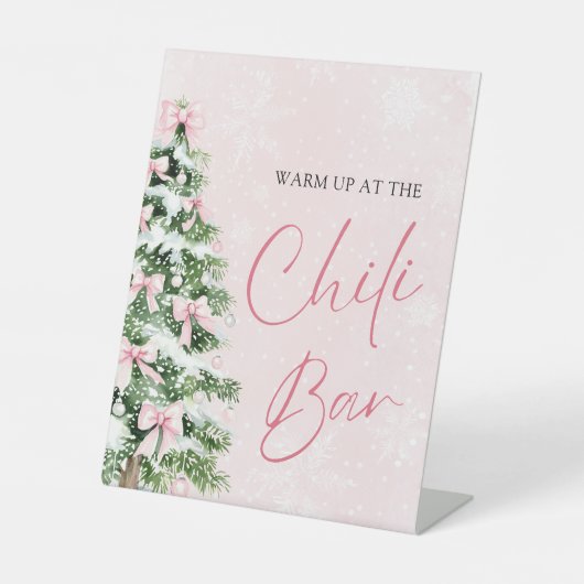 ピンクボウエレガントクリスマスツリーチリバー 台座サイン (正面)