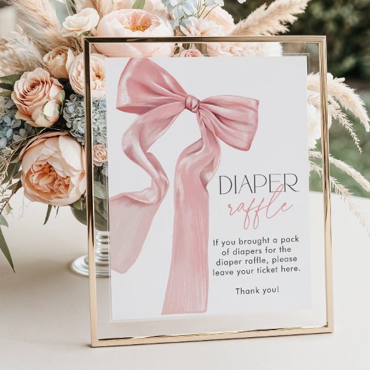 ピンクボウエレガントコケットおむつラッフル ポスター