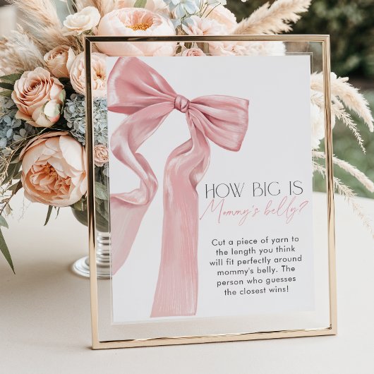 ピンクボウエレガントコケットどのように大きいママの腹 ポスター