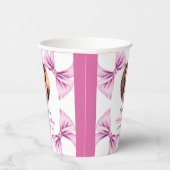 ピンクボウエレガントコケット写真甘い16誕生日 紙コップ (右)