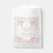 ピンクボウエレガントコケット誕生日ありがとう フェイバーバッグ (正面)