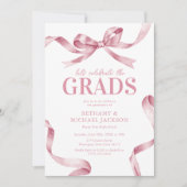 ピンクボウエレガントジョイント卒業式パーティー 招待状 (正面)