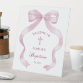 ピンクボウエレガントバプテスムウェルカム 台座サイン (インサイチュ)