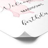 ピンクボウエレガントバースデーパーティーへようこそ ポスター (角)