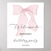 ピンクボウエレガントバースデーパーティーへようこそ ポスター (正面)