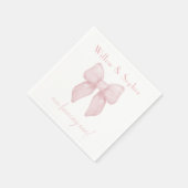 ピンクボウエレガントファースト誕生日 スタンダードカクテルナプキン (角)