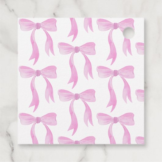 ピンクボウエレガントブライダルシャワースクリプトサンキュー フェイバータグ (裏面)