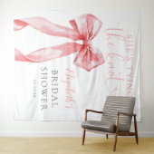 ピンクボウエレガントブライダルシャワー写真の背景 タペストリー (インサイチュ(横))