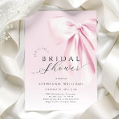 ピンクボウエレガントブライダルシャワー招待 招待状