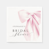 ピンクボウエレガントブライダルシャワー スタンダードカクテルナプキン (正面)