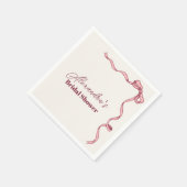 ピンクボウエレガントブライダルシャワー スタンダードカクテルナプキン (角)