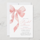 ピンクボウエレガントブライダルシャワー 招待状 (正面)