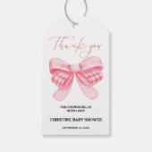 ピンクボウエレガントベイビーシャワー ギフトタグ (正面)