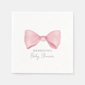 ピンクボウエレガントベイビーシャワー スタンダードカクテルナプキン (正面)