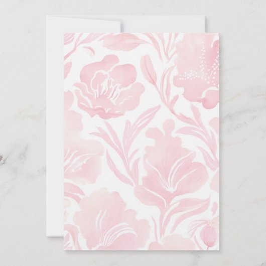 ピンクボウエレガントベイビーシャワー 招待状 (裏面)