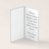 ピンクボウエレガントベビーシャワーサンキューカード (内部)