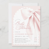 ピンクボウエレガントベビーシャワー 招待状 (正面)