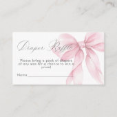 ピンクボウエレガントミニマリストおむつラッフルチケット エンクロージャーカード (正面)