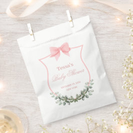 ピンクボウエレガントユーカリプスクレストベビーシャワー フェイバーバッグ