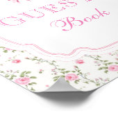 ピンクボウエレガントラブシャックベビーシャワーゲストブック ポスター (角)