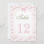 ピンクボウエレガントヴィンテージテーブル番号 (正面)