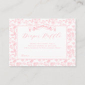 ピンクボウエレガントヴィンテージフローラおむつラッフル エンクロージャーカード (正面)