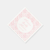 ピンクボウエレガントヴィンテージフローラガールベビーシャワー スタンダードカクテルナプキン (角)